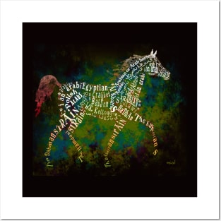 Arabian Horse in Typography Posters and Art